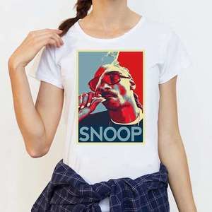 White Graphic Tee with Snoop Design